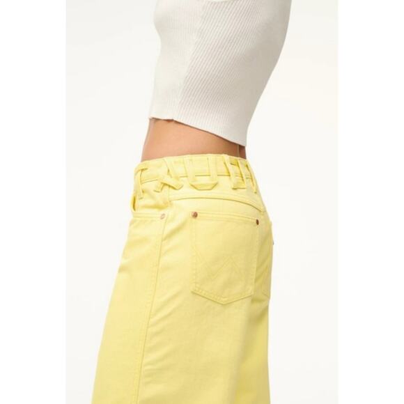 Staud + Wrangler The Loose Jean Mid Ultra Relaxed Fit Yellow Women's 30x32 New - Picture 6 of 14